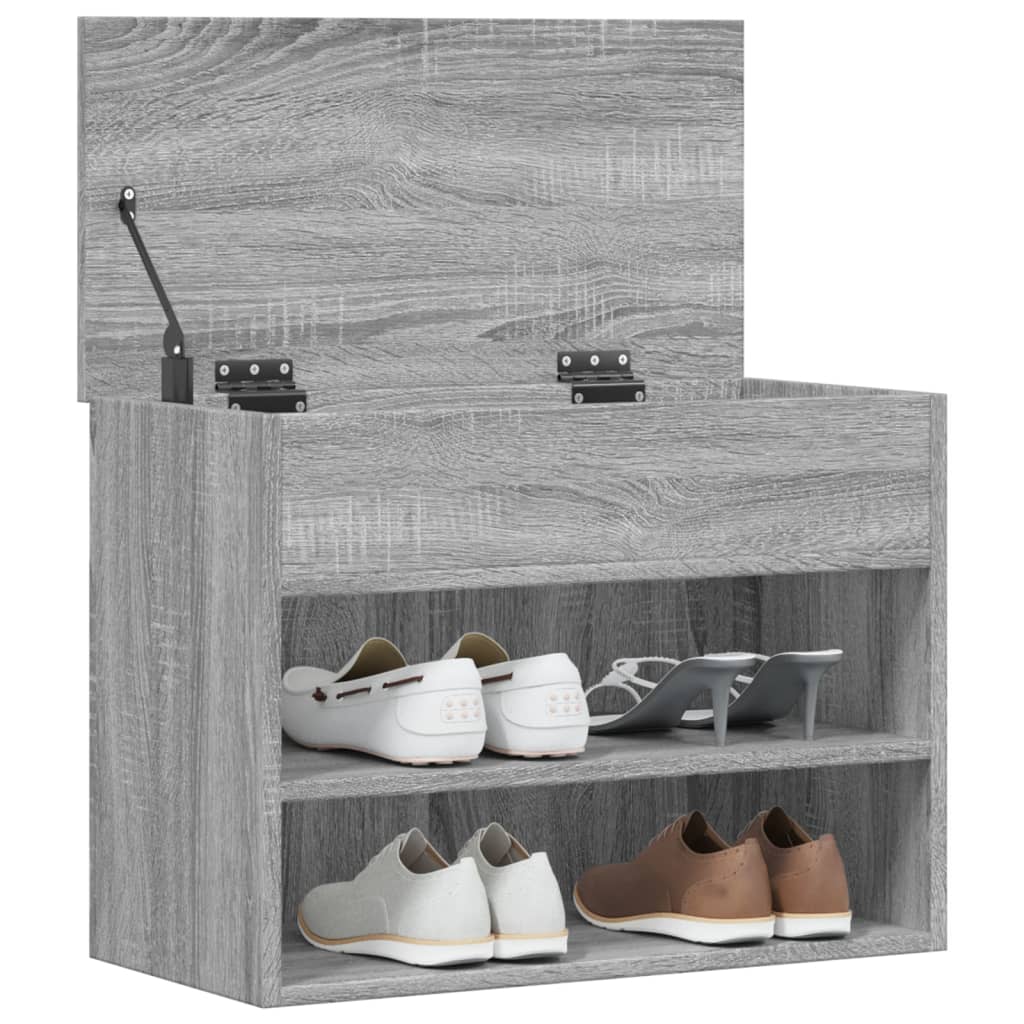 Shoe Bench Grey Sonoma 60x30x45 cm Engineered Wood - Bargainia.com - 