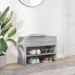Shoe Bench Grey Sonoma 60x30x45 cm Engineered Wood - Bargainia.com - 