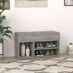 Shoe Bench Grey Sonoma 80x30x45 cm Engineered Wood - Bargainia.com - 