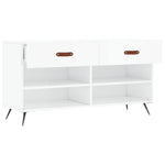 Shoe Bench High Gloss White 102x35x55 cm Engineered Wood - Bargainia.com - 