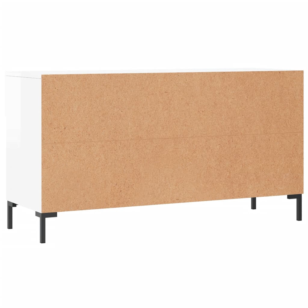 Shoe Bench High Gloss White 102x35x55 cm Engineered Wood - Bargainia.com - 