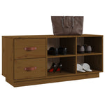 Shoe Bench Honey Brown 100x34x45 cm Solid Wood Pine - Bargainia.com - 