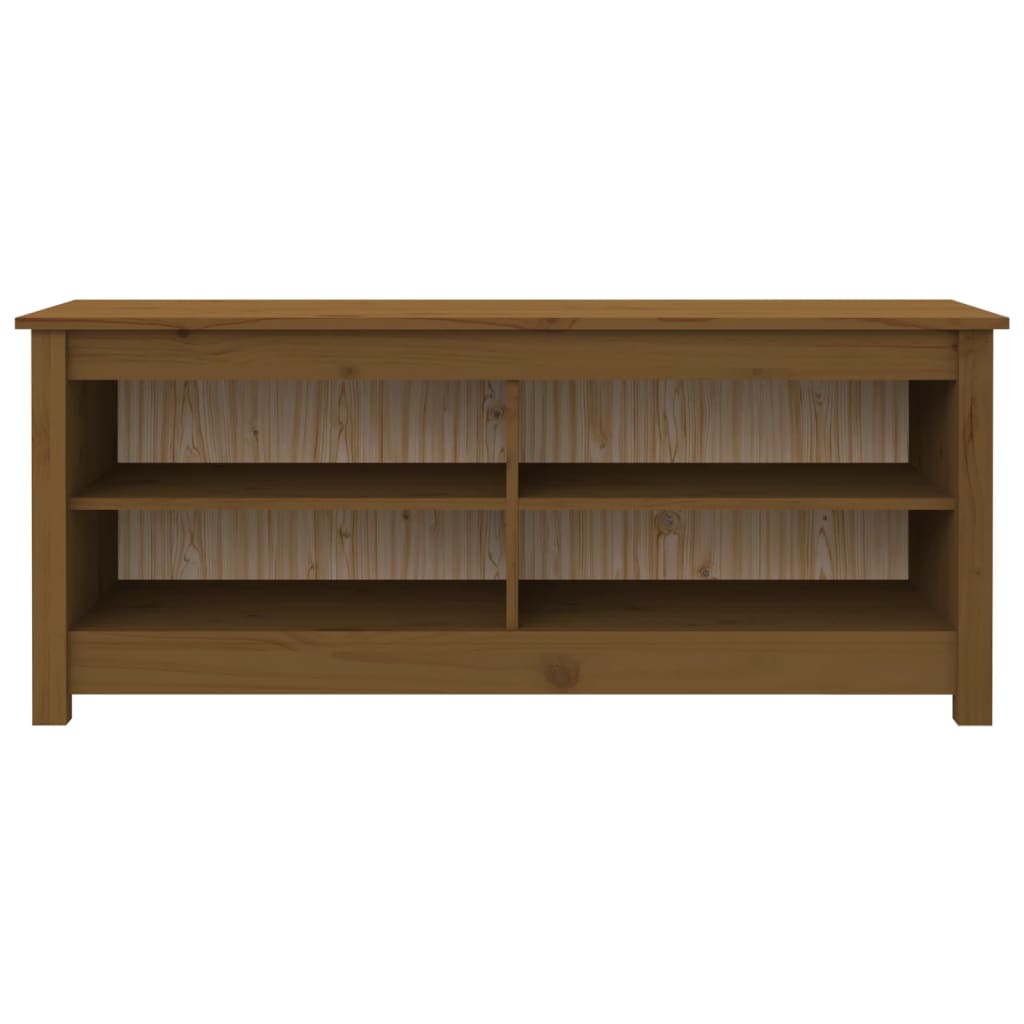 Shoe Bench Honey Brown 110x38x45.5 cm Solid Wood Pine - Bargainia.com - 