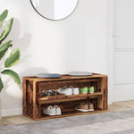 Shoe Bench Old Wood 100x35x45 cm Engineered Wood - Bargainia.com - 