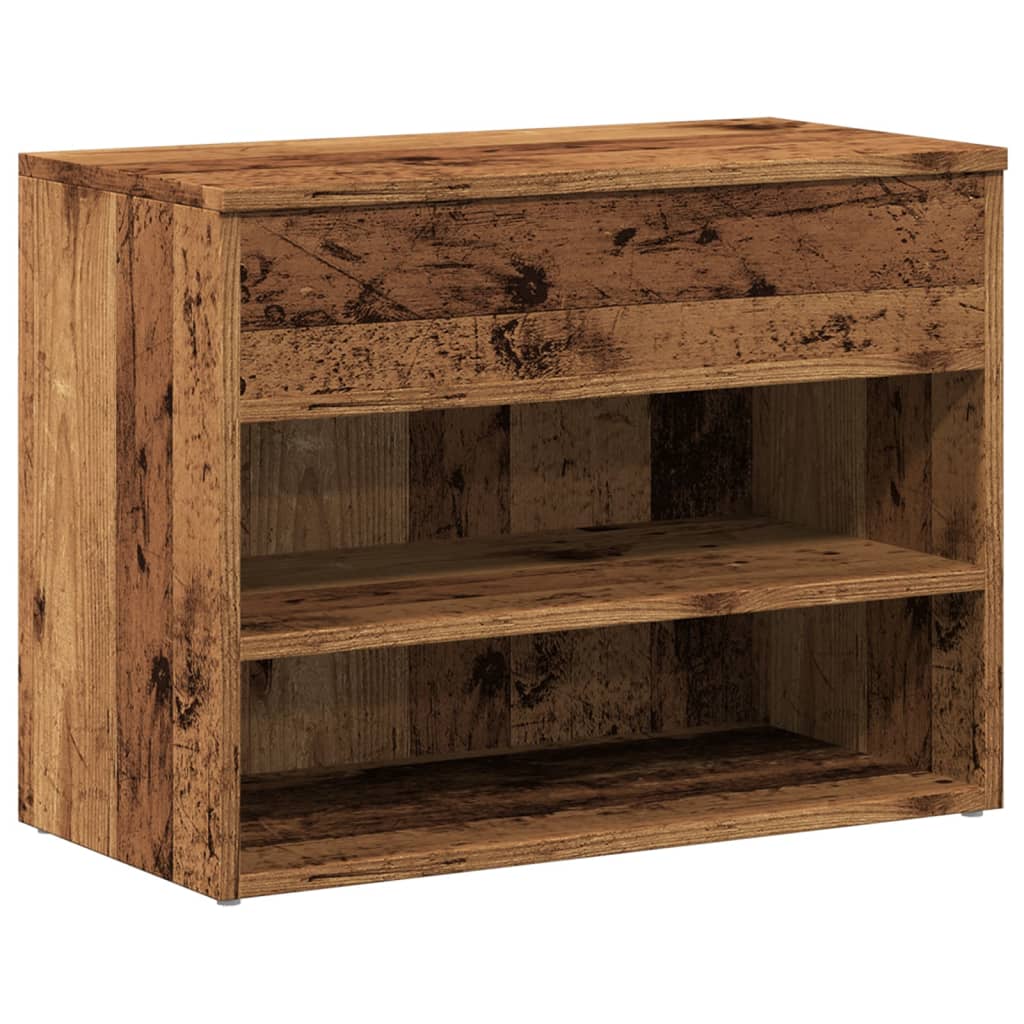 Shoe Bench Old Wood 60x30x45 cm Engineered Wood - Bargainia.com - 