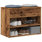 Shoe Bench Old Wood 60x30x45 cm Engineered Wood - Bargainia.com - 