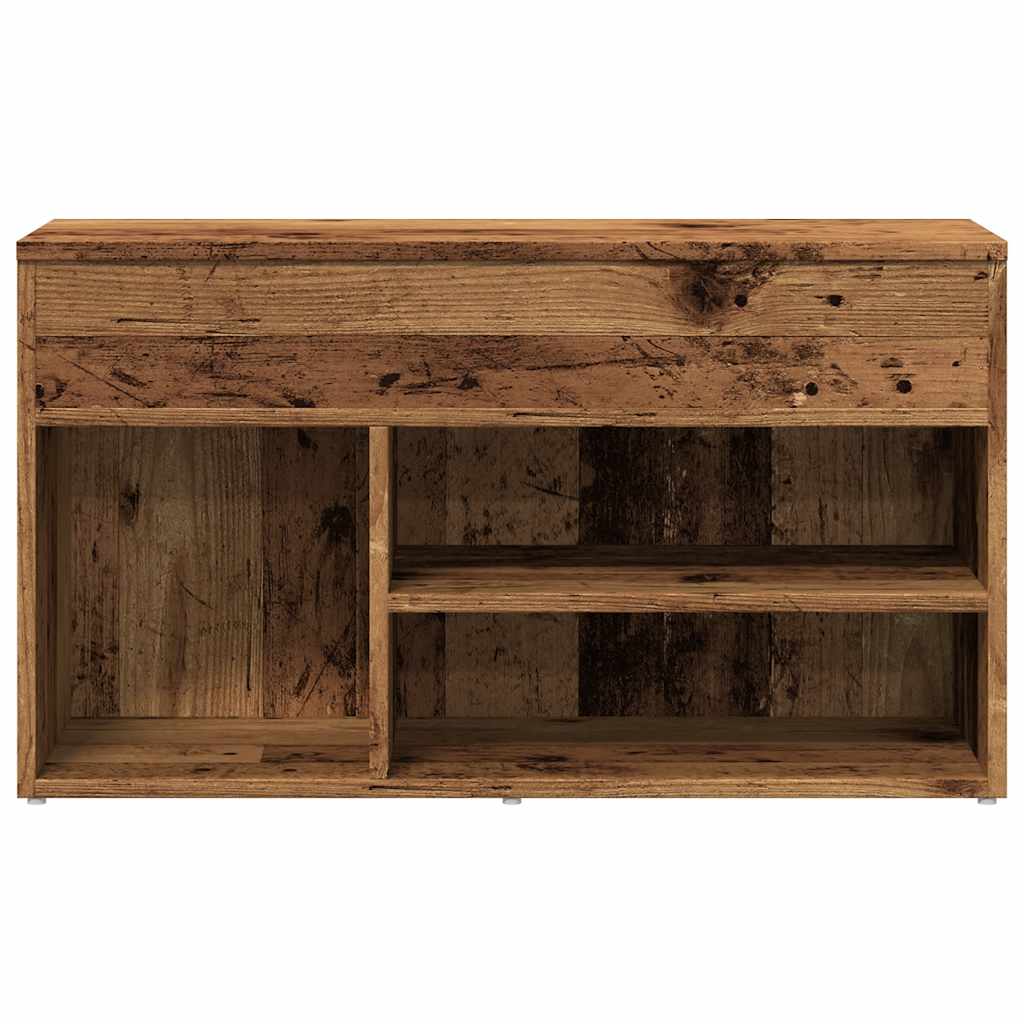 Shoe Bench Old Wood 80x30x45 cm Engineered Wood - Bargainia.com - 