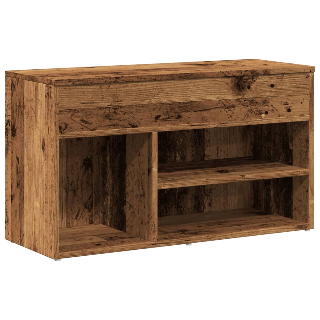 Shoe Bench Old Wood 80x30x45 cm Engineered Wood - Bargainia.com - 