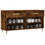 Shoe Bench Smoked Oak 102x35x55 cm Engineered Wood - Bargainia.com - 