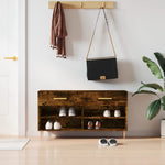 Shoe Bench Smoked Oak 102x35x55 cm Engineered Wood - Bargainia.com - 