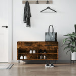 Shoe Bench Smoked Oak 102x35x55 cm Engineered Wood - Bargainia.com - 