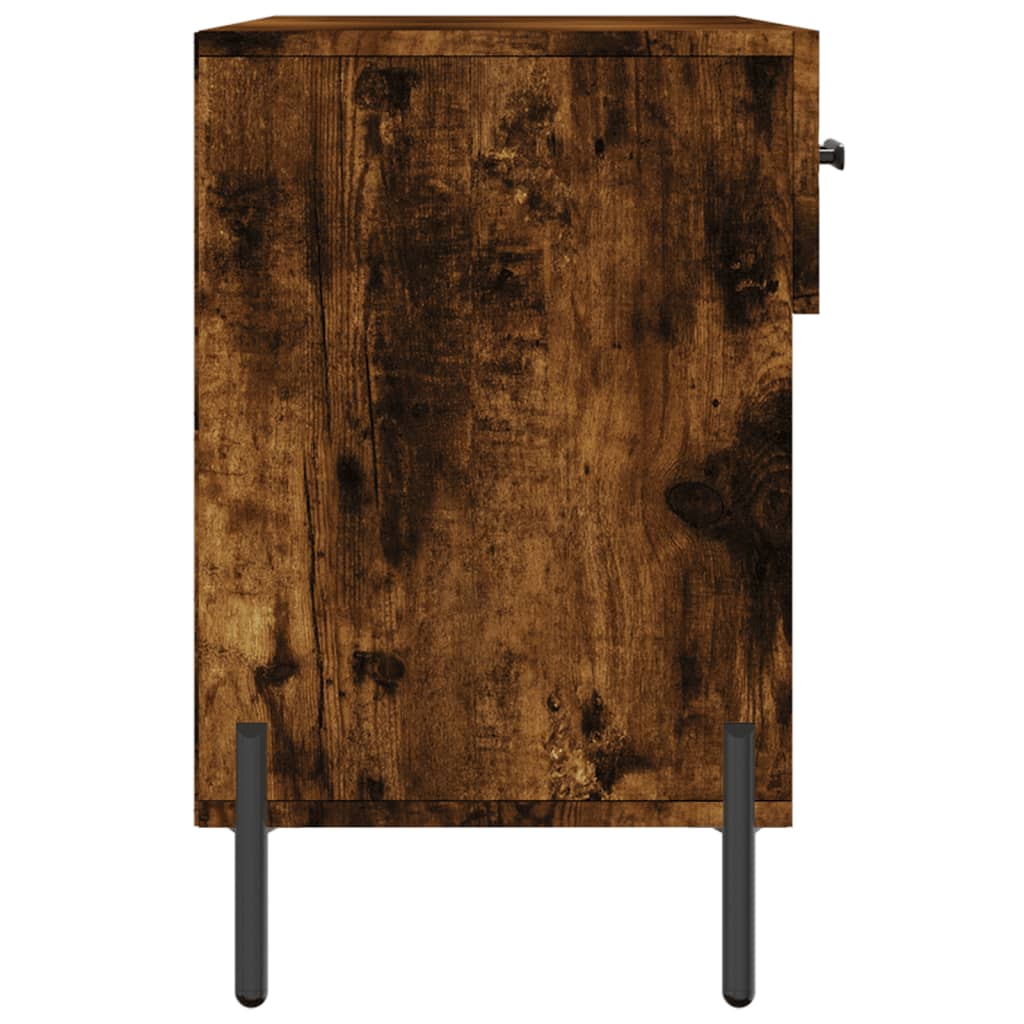 Shoe Bench Smoked Oak 102x35x55 cm Engineered Wood - Bargainia.com - 