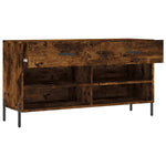 Shoe Bench Smoked Oak 102x35x55 cm Engineered Wood - Bargainia.com - 