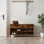 Shoe Bench Smoked Oak 102x35x55 cm Engineered Wood - Bargainia.com - 