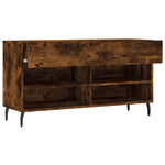 Shoe Bench Smoked Oak 102x35x55 cm Engineered Wood - Bargainia.com - 