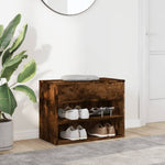 Shoe Bench Smoked Oak 60x30x45 cm Engineered Wood - Bargainia.com - 