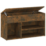 Shoe Bench Smoked Oak 80x30x45 cm Engineered Wood - Bargainia.com - 