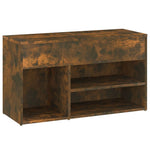 Shoe Bench Smoked Oak 80x30x45 cm Engineered Wood - Bargainia.com - 
