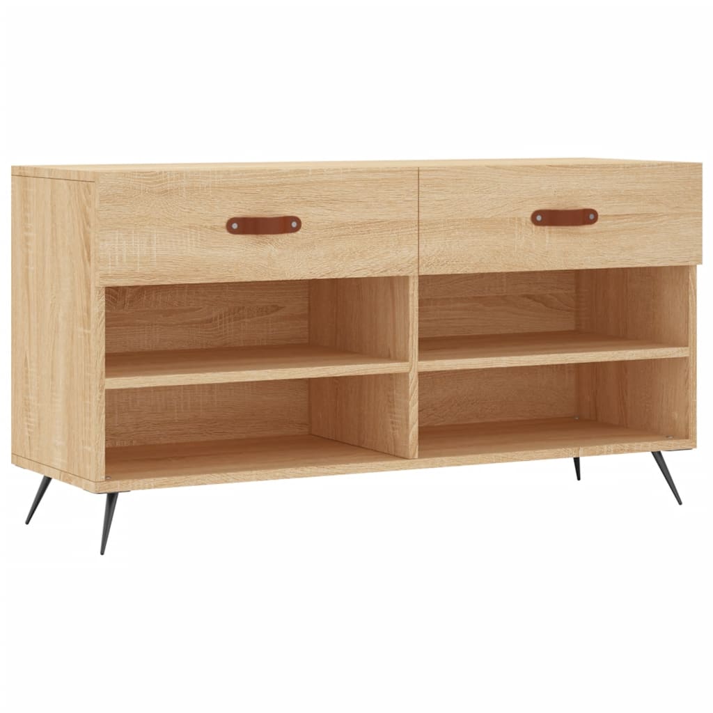 Shoe Bench Sonoma Oak 102x35x55 cm Engineered Wood - Bargainia.com - 
