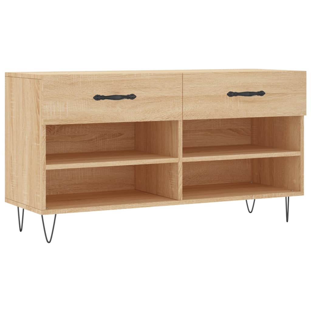 Shoe Bench Sonoma Oak 102x35x55 cm Engineered Wood - Bargainia.com - 