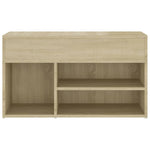 Shoe Bench Sonoma Oak 80x30x45 cm Engineered Wood - Bargainia.com - 