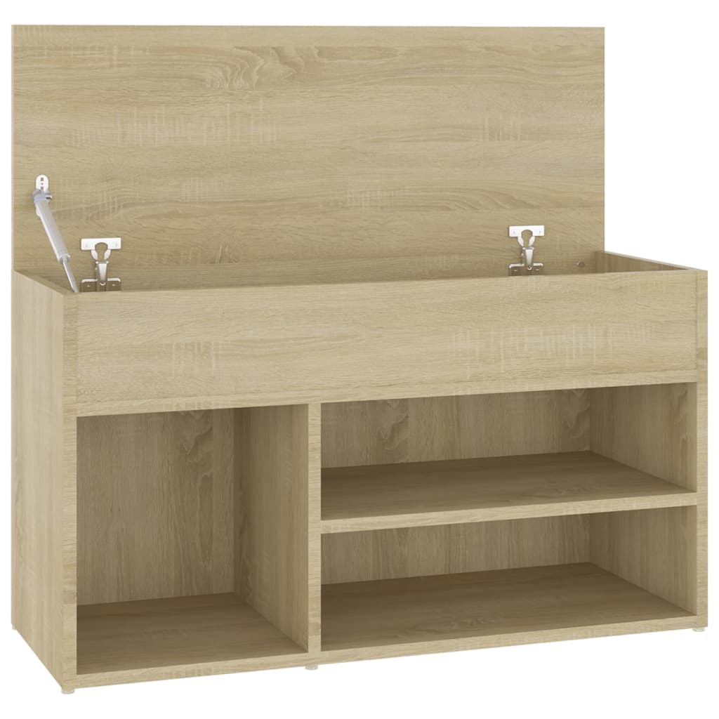 Shoe Bench Sonoma Oak 80x30x45 cm Engineered Wood - Bargainia.com - 