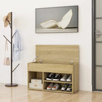 Shoe Bench Sonoma Oak 80x30x45 cm Engineered Wood - Bargainia.com - 
