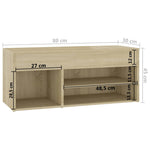 Shoe Bench Sonoma Oak 80x30x45 cm Engineered Wood - Bargainia.com - 