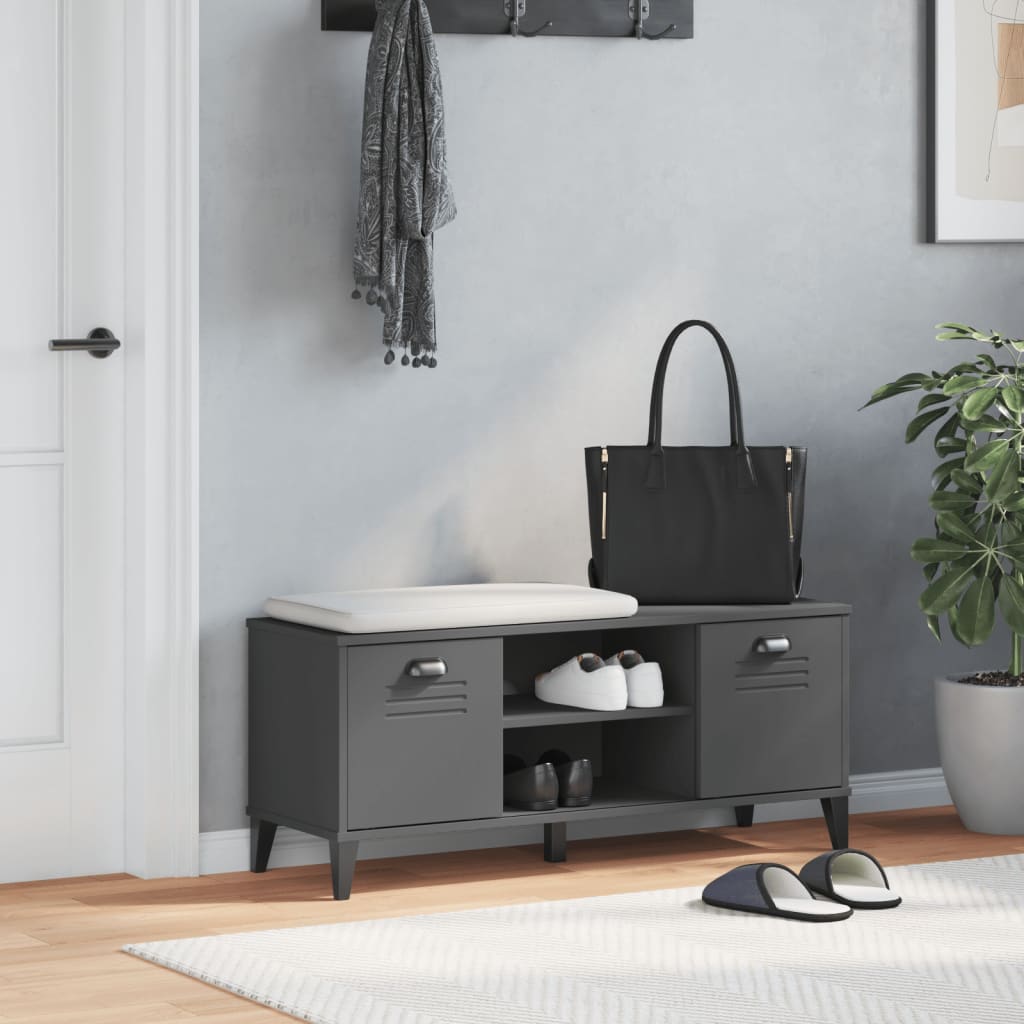 Shoe Bench VIKEN Anthracite Grey 106x35x45 cm Engineered Wood - Bargainia.com - 
