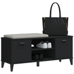 Shoe Bench VIKEN Black 106x35x45 cm Engineered Wood - Bargainia.com - 