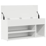 Shoe Bench White 102x30.5x45 cm Engineered Wood - Bargainia.com - 