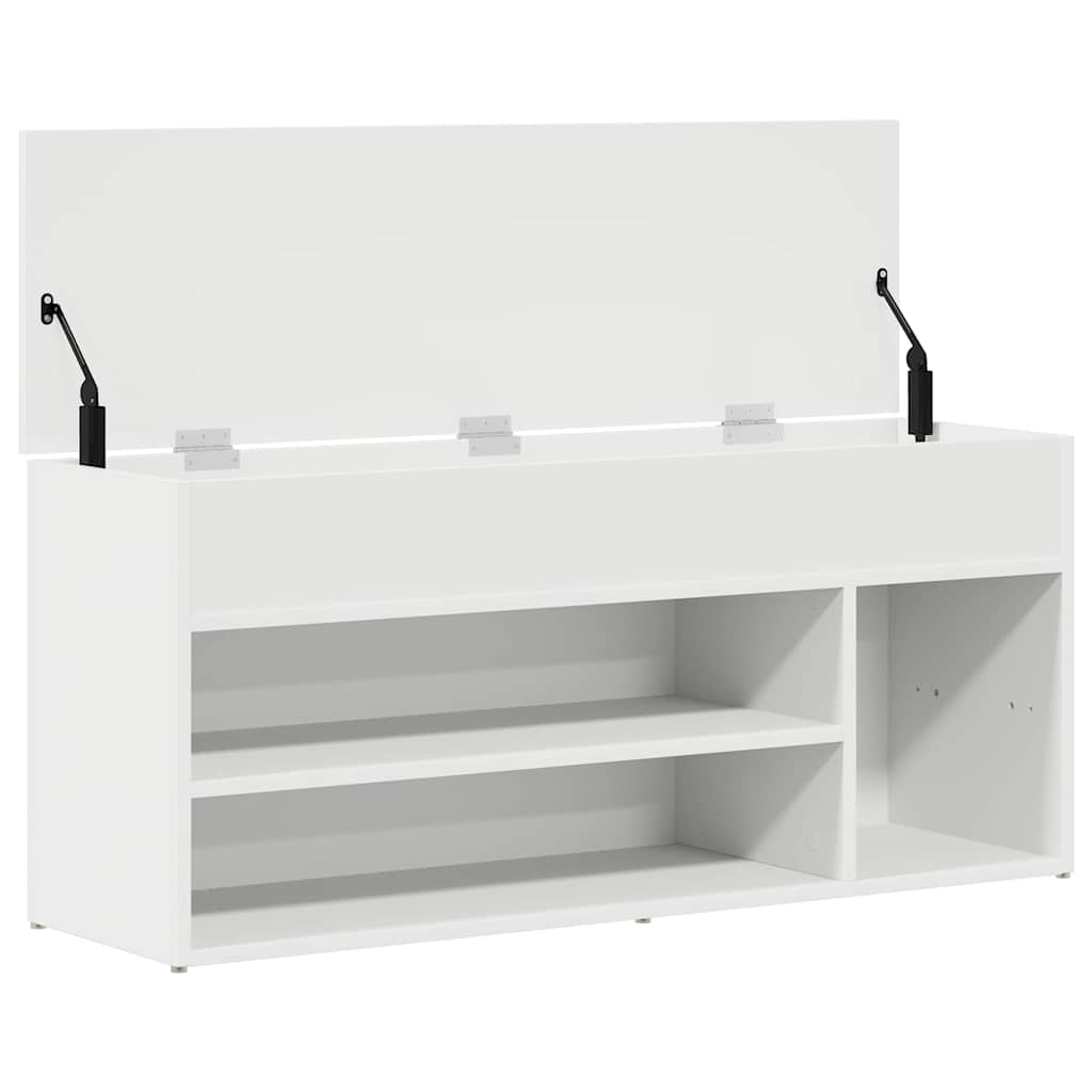 Shoe Bench White 102x30.5x45 cm Engineered Wood - Bargainia.com - 