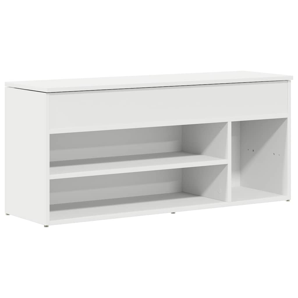 Shoe Bench White 102x30.5x45 cm Engineered Wood - Bargainia.com - 