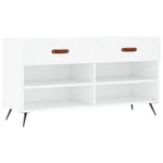 Shoe Bench White 102x35x55 cm Engineered Wood - Bargainia.com - 