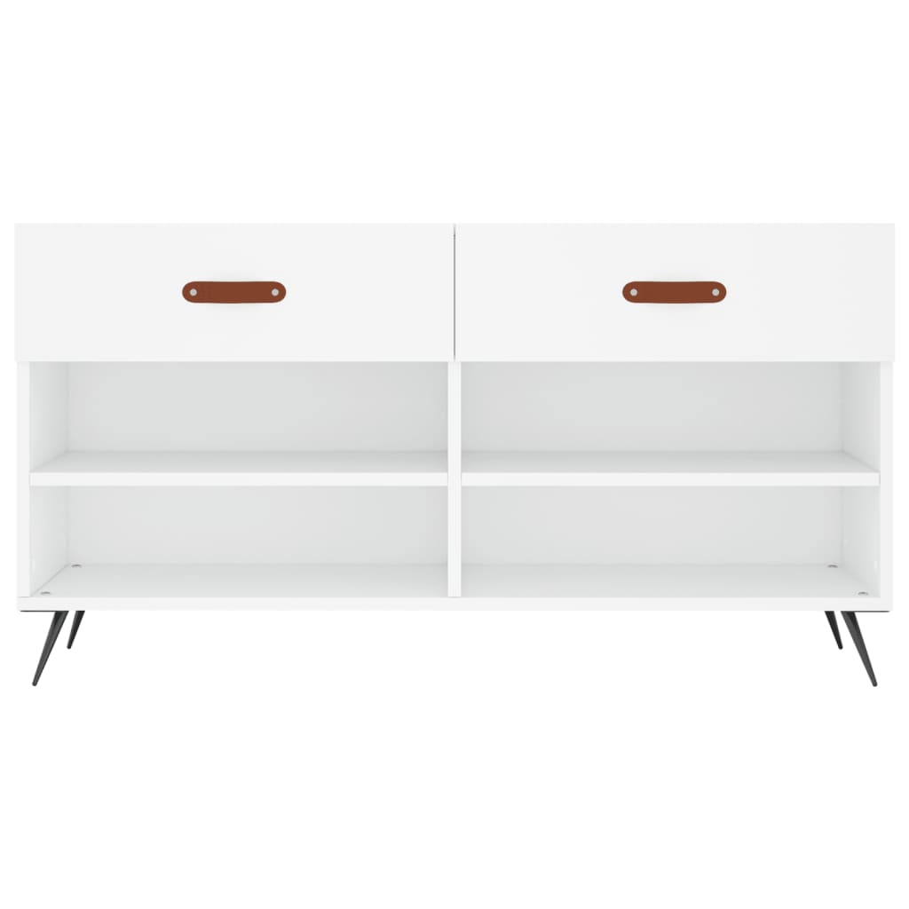 Shoe Bench White 102x35x55 cm Engineered Wood - Bargainia.com - 