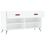 Shoe Bench White 102x35x55 cm Engineered Wood - Bargainia.com - 