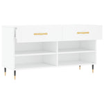 Shoe Bench White 102x35x55 cm Engineered Wood - Bargainia.com - 