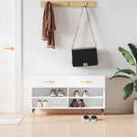 Shoe Bench White 102x35x55 cm Engineered Wood - Bargainia.com - 