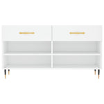 Shoe Bench White 102x35x55 cm Engineered Wood - Bargainia.com - 