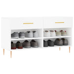 Shoe Bench White 102x35x55 cm Engineered Wood - Bargainia.com - 