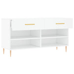 Shoe Bench White 102x35x55 cm Engineered Wood - Bargainia.com - 