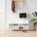 Shoe Bench White 102x35x55 cm Engineered Wood - Bargainia.com - 