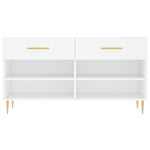Shoe Bench White 102x35x55 cm Engineered Wood - Bargainia.com - 
