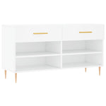 Shoe Bench White 102x35x55 cm Engineered Wood - Bargainia.com - 