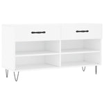 Shoe Bench White 102x35x55 cm Engineered Wood - Bargainia.com - 