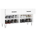 Shoe Bench White 102x35x55 cm Engineered Wood - Bargainia.com - 