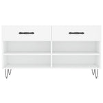 Shoe Bench White 102x35x55 cm Engineered Wood - Bargainia.com - 