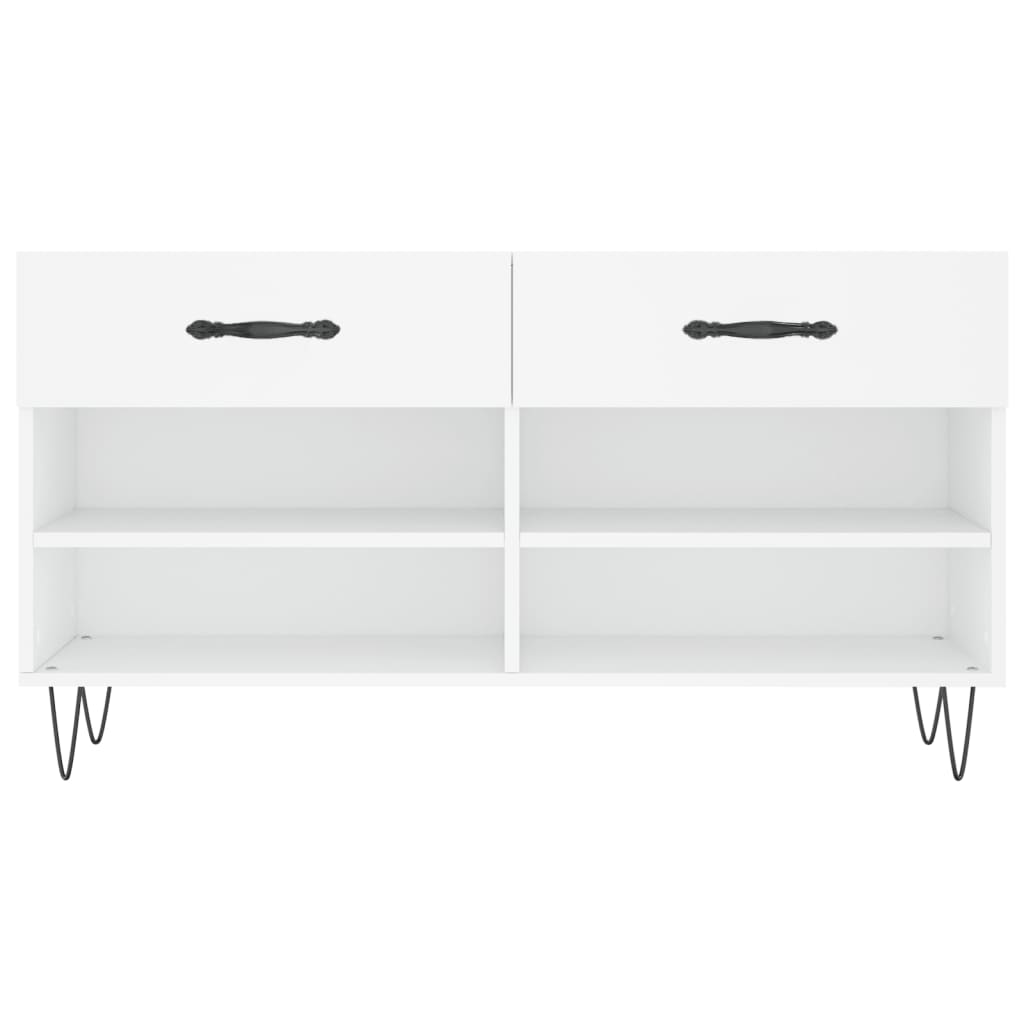 Shoe Bench White 102x35x55 cm Engineered Wood - Bargainia.com - 