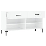 Shoe Bench White 102x35x55 cm Engineered Wood - Bargainia.com - 