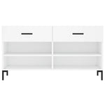 Shoe Bench White 102x35x55 cm Engineered Wood - Bargainia.com - 